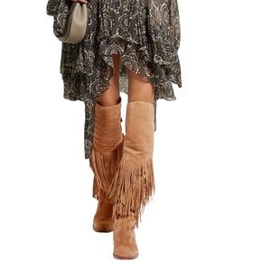 Sam Edelman NWT fringe suede knee boots